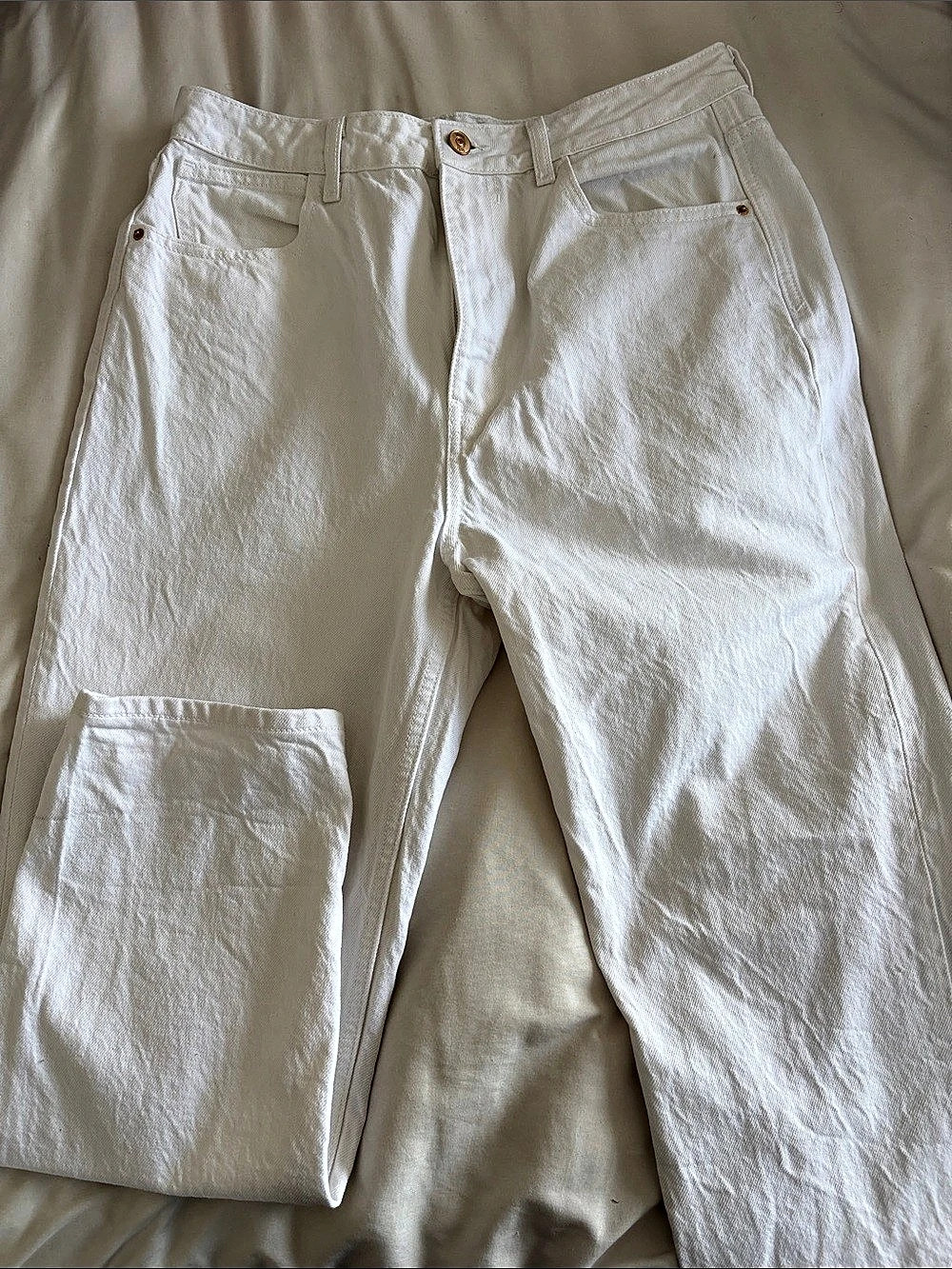 Zara Straight Leg Pants in White Size EU 42 USA 10 Like New